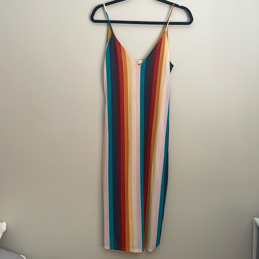 Multicolor bodycon mid dress